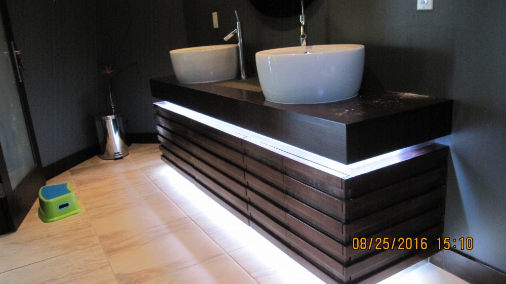 Bathroom vanity, custom with light