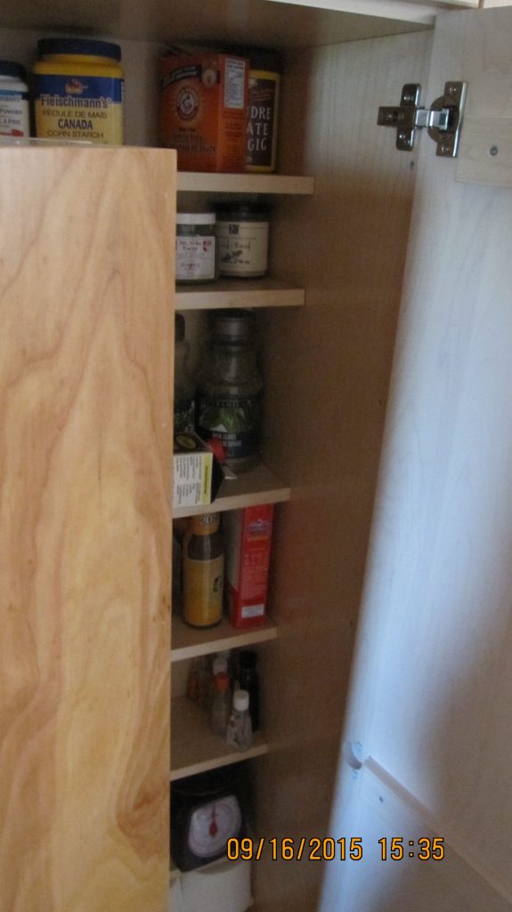 recessed spice shelving